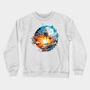 Landscape Tropical Vacation Relaxing Abstract Crewneck Sweatshirt